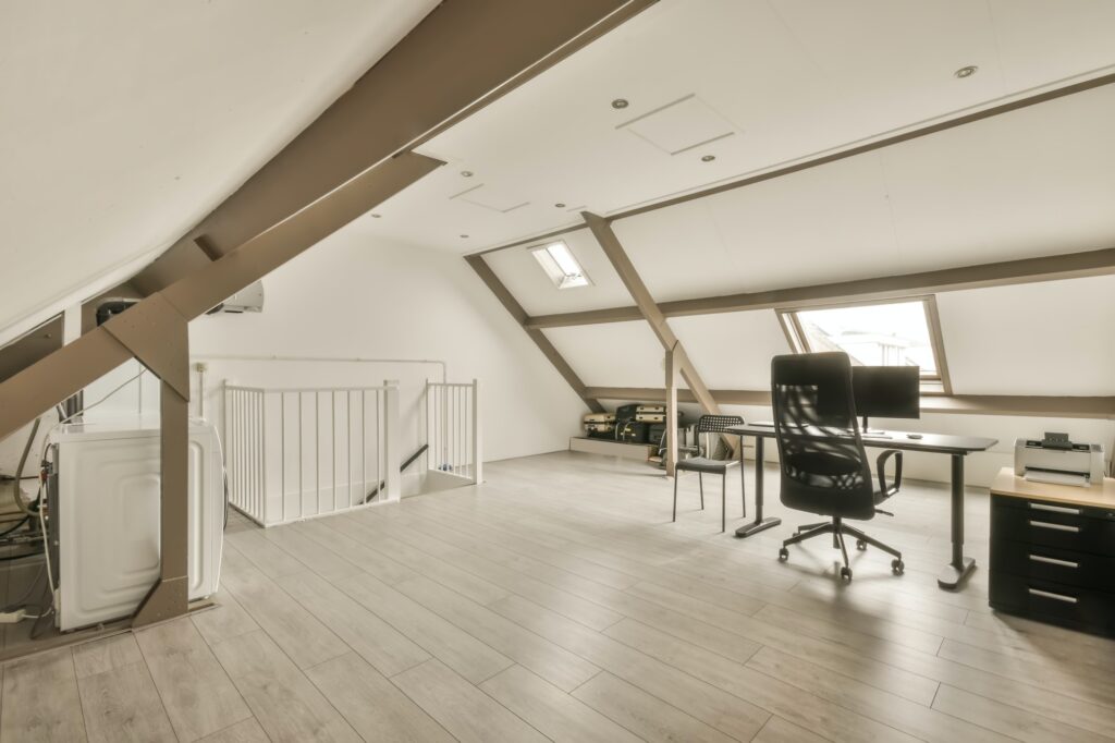 A working space in the attic of the house