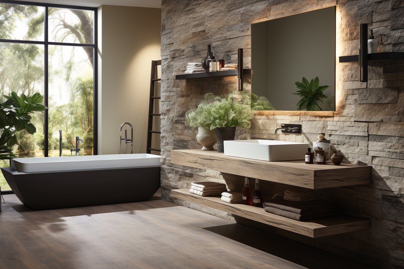 Composition Salle De Bains Unika 200 Cm - 7 Pièces (meubles, Vasque, Miroir) - Orme Foncé